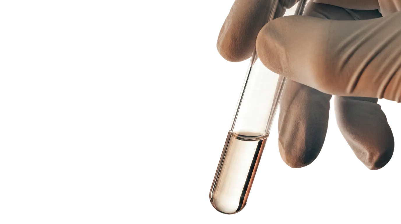 Tubo de RMN con una muestra preparado para el análisis metabolómico
