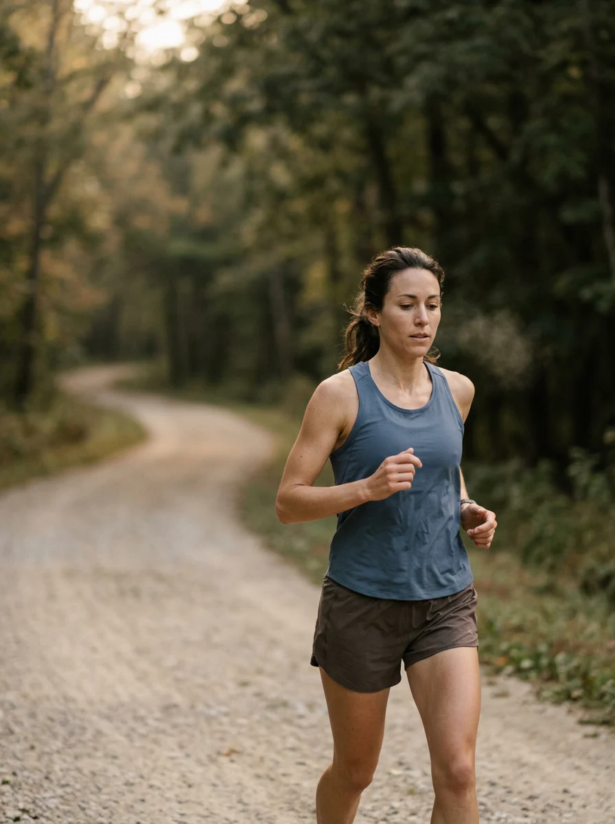 Runner training outdoors