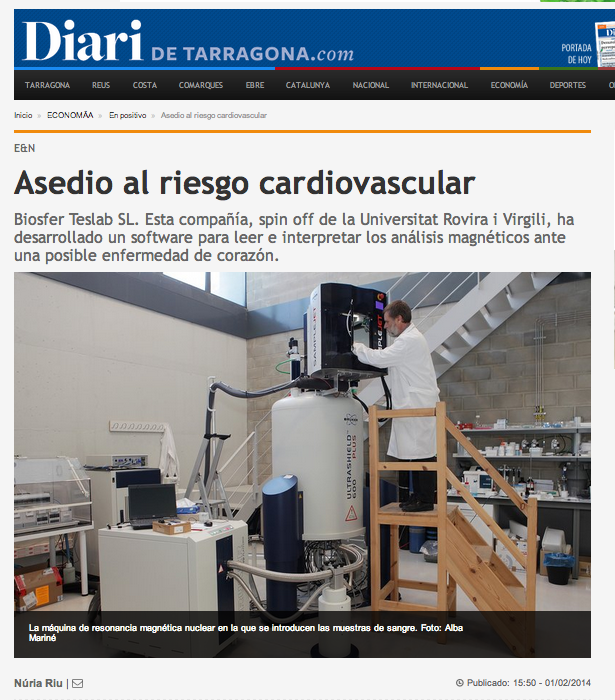 Article publicat al Diari de Tarragona a la secció d'economia 